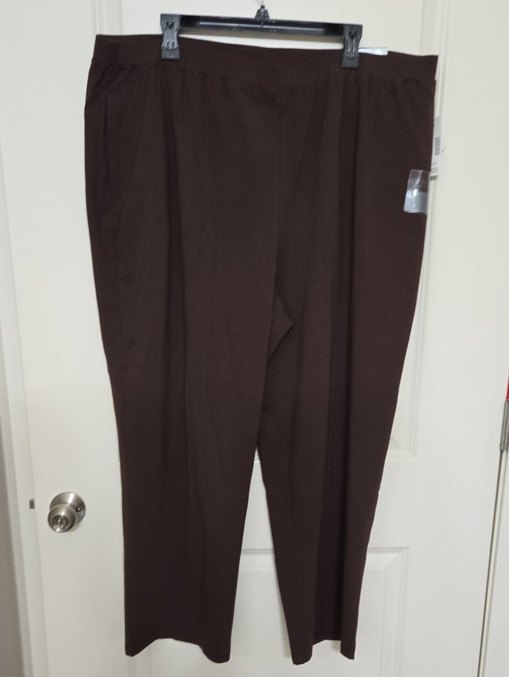 Catherines Straight-Leg Pull-On Pants in Brown